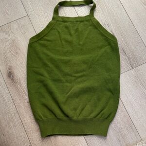 I.N.C Olive Green Knit Halter Tank Top